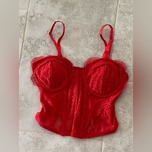 Charlotte Russe Red Lace Bustier